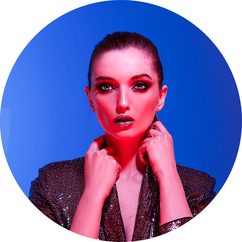 trendy girl with long hair and stylish makeup in a CKV4V9A copy 1
